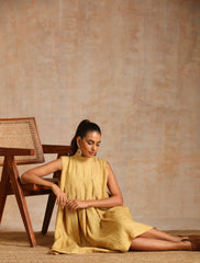 Beige linen dress