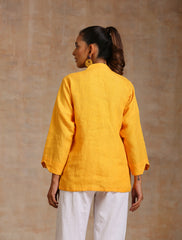 Yellow linen top