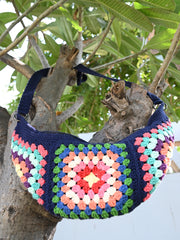 Side sling crochet bag