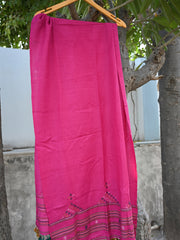 Silk wool woven stole with devra mirror