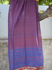 Kala cotton extra weft stole purple colour