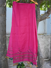 Silk wool woven stole with devra mirror