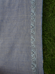 Kashmiri hand embroidery on khadi silk fabric