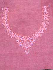 Pink colour khadi fabric with kashmiri hand embroidery
