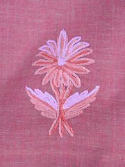 Pink colour khadi fabric with kashmiri hand embroidery