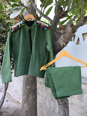 Chex kala cotton blazer coord set