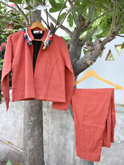 Chex kala cotton blazer coord set