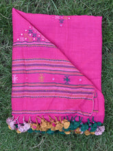 Silk wool woven stole with devra mirror