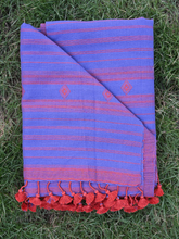 Kala cotton extra weft stole purple colour