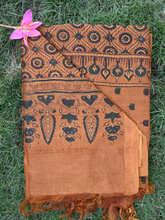 Ajrakh chanderi silk dupatta yellow colour