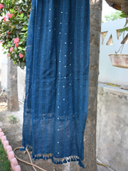 Silk wool mirror work stole