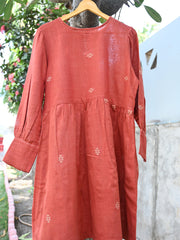 Kala cotton dress with choumukh motif