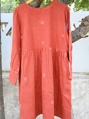 Kala cotton dress with choumukh motif