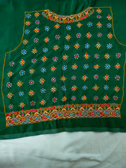 Bakhiya Work Hand Embroidery Blouse - Unstitched