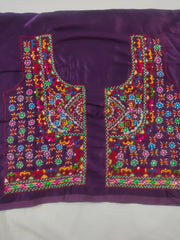 Bakhiya Work Hand Embroidery Blouse - Unstitched