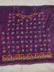 Bakhiya Work Hand Embroidery Blouse - Unstitched