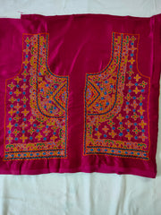 Bakhiya Work Hand Embroidery Blouse - Unstitched
