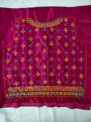Bakhiya Work Hand Embroidery Blouse - Unstitched