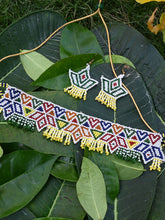 Artisan Beadwork Neckpiece with Earring