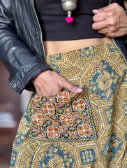 Ajrakh pant with embroidered pocket