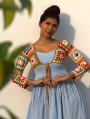 Organic cotton Pink/powder blue Dress Only