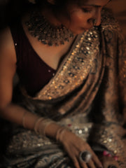 Ajrakh Silk Saree