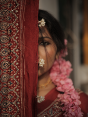 Red Modal Silk Saree With Pal And Dapka Work