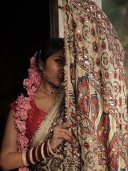 White Modal Silk Saree With Pal And Dapka Work
