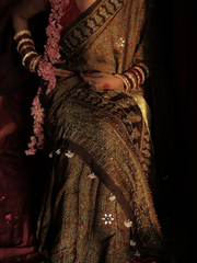 Brown Modal Silk Saree With Pal And Dapka Work