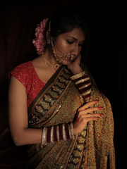 Brown Modal Silk Saree With Pal And Dapka Work