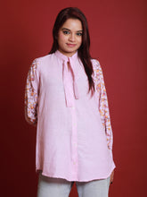 Kashmiri embroidary on sleeves bow style top