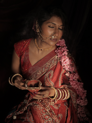 Red Modal Silk Saree With Pal And Dapka Work