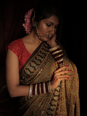 Brown Modal Silk Saree With Pal And Dapka Work