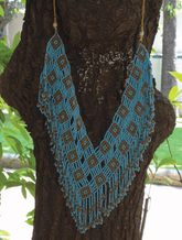Geometric Beaded Neckpiece with Earrings