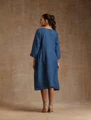 The blue linen dress