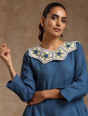 The blue linen dress