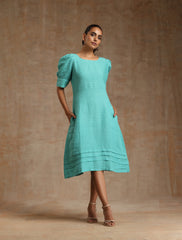 Turquoise Blue Linen dress