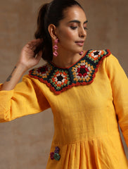 Yellow linen dress