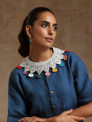 Blue linen top