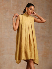 Beige linen dress