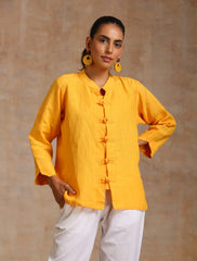 Yellow linen top