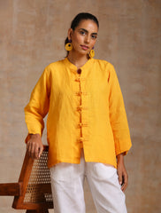 Yellow linen top