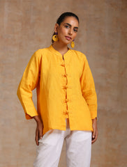 Yellow linen top