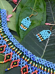Traditional Beadwork Neckpiece and Earrings