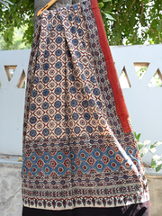 Ajrakh cotton dupatta