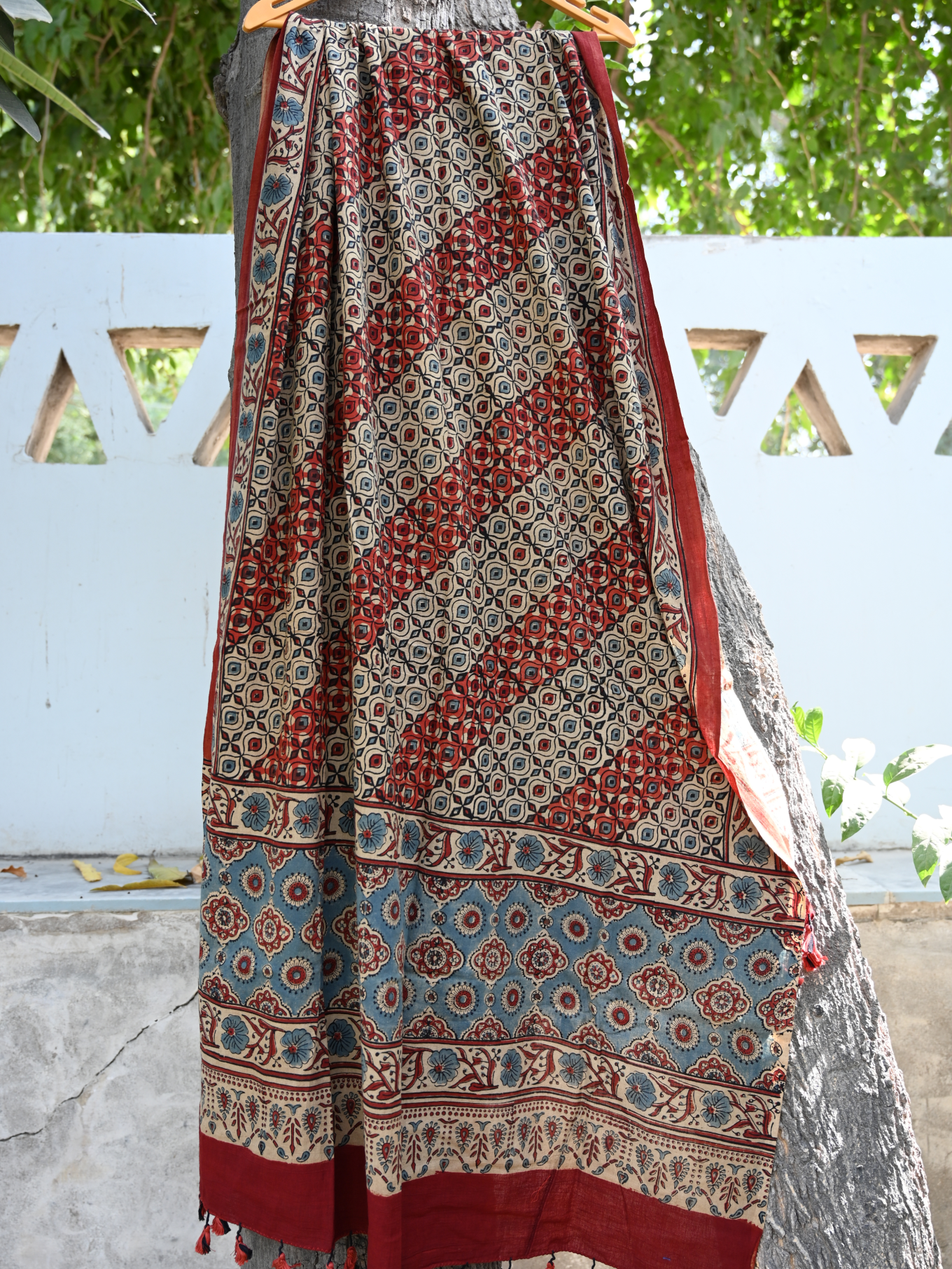 Ajrakh cotton dupatta