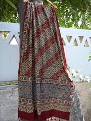 Ajrakh cotton dupatta