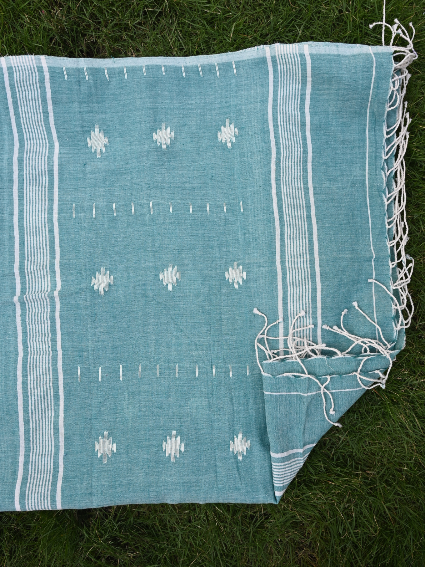 Kashmiri hand embroidery on khadi silk fabric