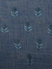 Kashmiri hand embroidery on khadi silk fabric