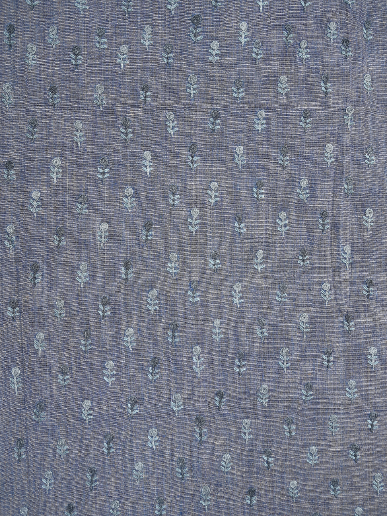 Kashmiri hand embroidery on khadi silk fabric